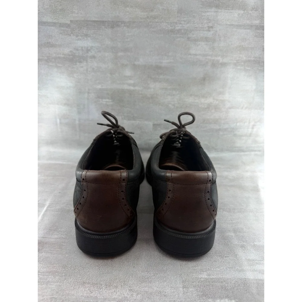 Rockport Men M9496 Leather Saddle Shoes Black Brown Oxford Sz 8.5 M